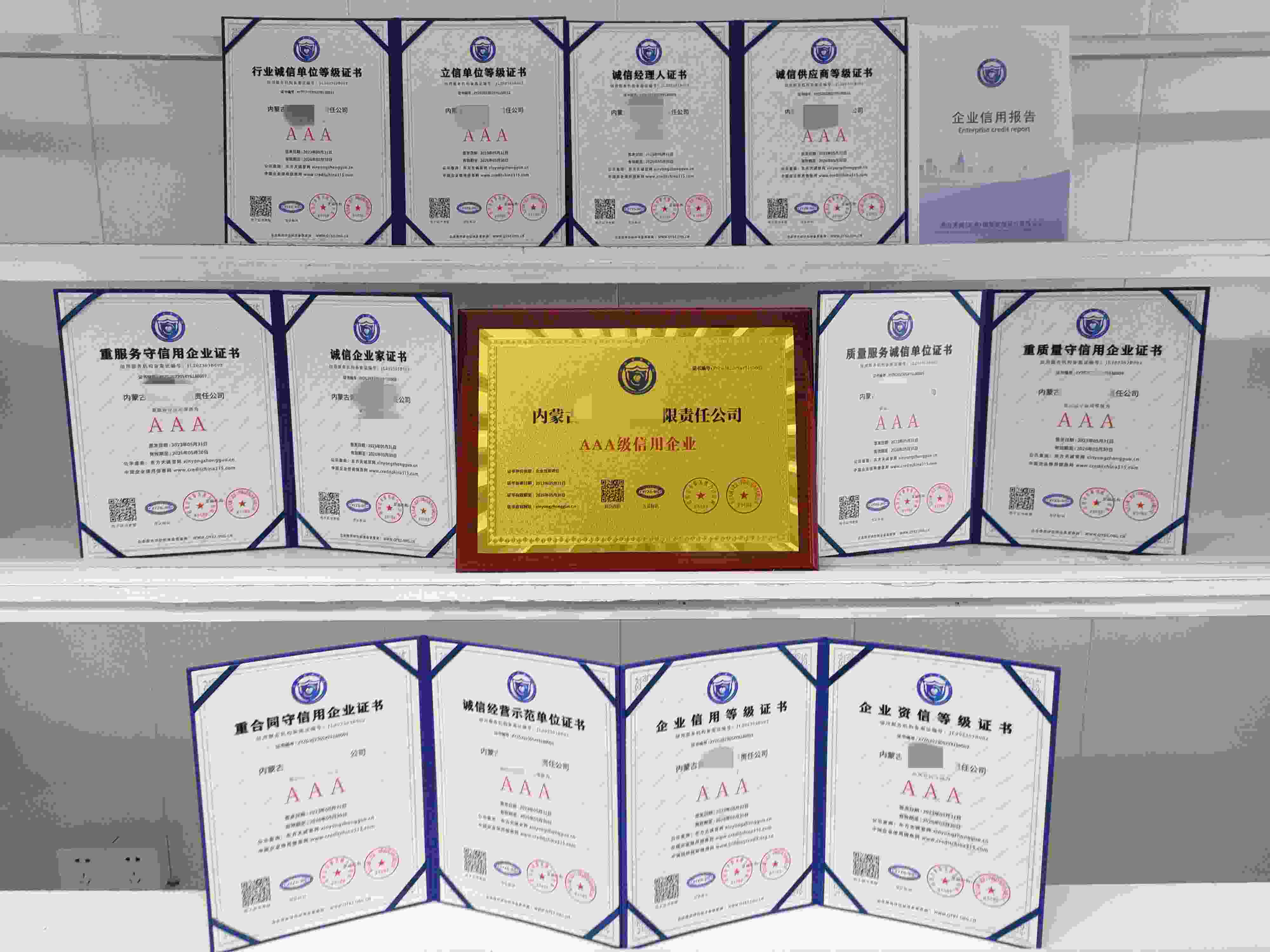 恭喜内蒙古青蓝商贸有限责任公司顺利通过AAA信用认证,内蒙古青蓝商贸有限责任公司办理AAA信用等级证书