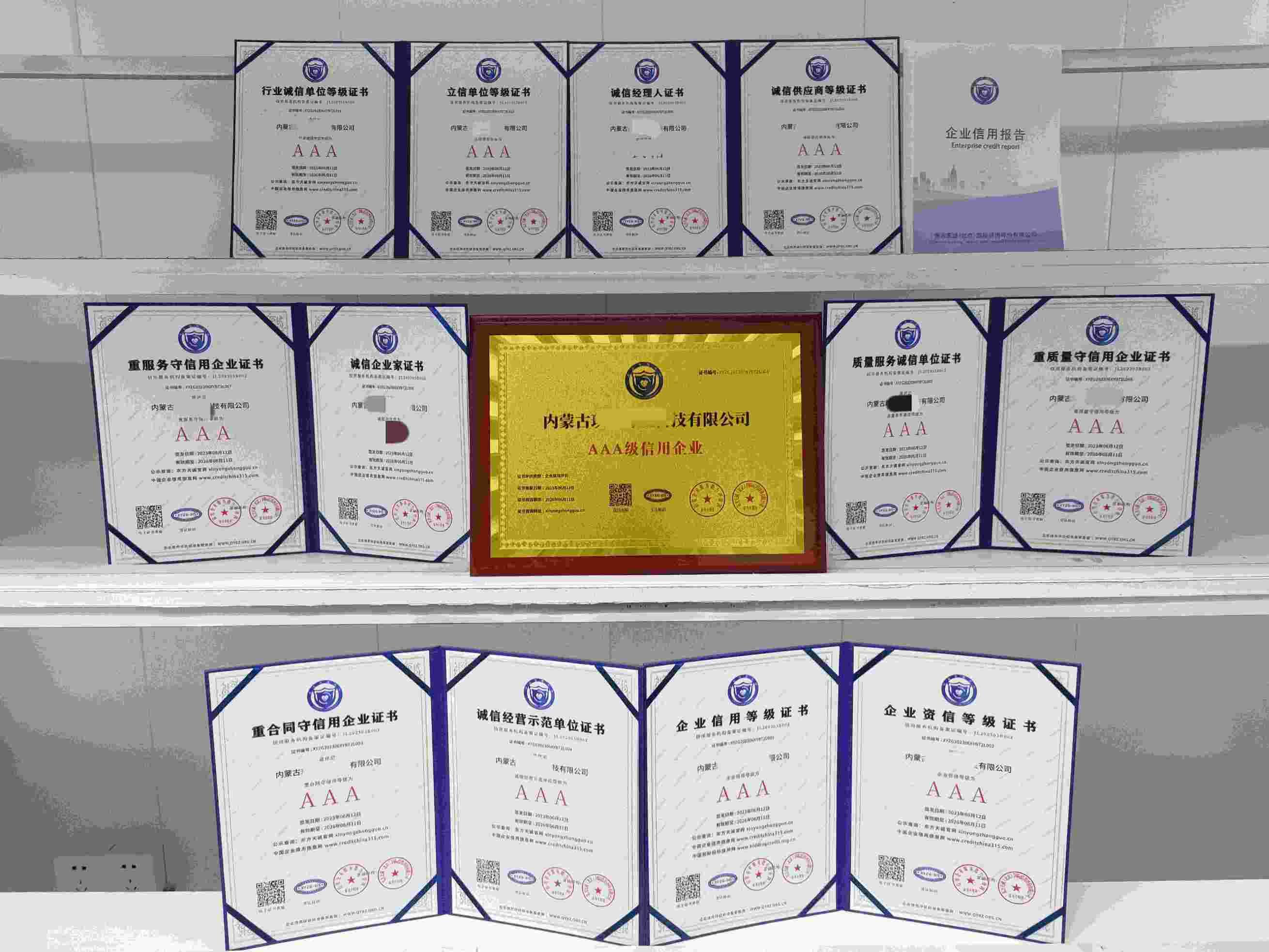 恭喜内蒙古玖天环境科技有限公司顺利通过AAA信用认证,内蒙古玖天环境科技有限公司办理AAA信用等级证书
