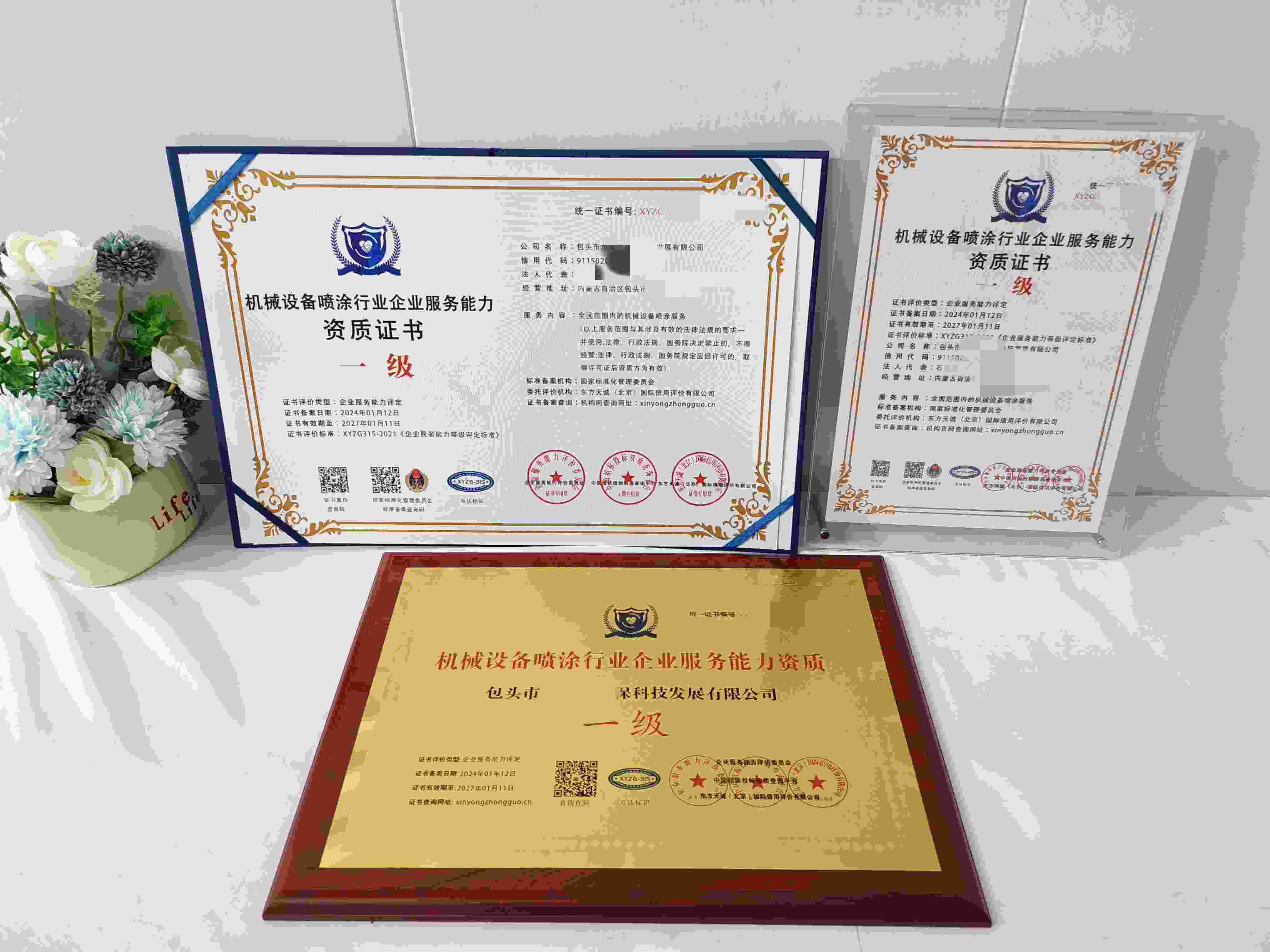 恭喜包头市龙道然环保科技发展有限公司顺利通过机械设备喷涂行业服务企业资质认证,包头市龙道然环保科技发展有限公司办理机械设备喷涂行业服务企业资质证书