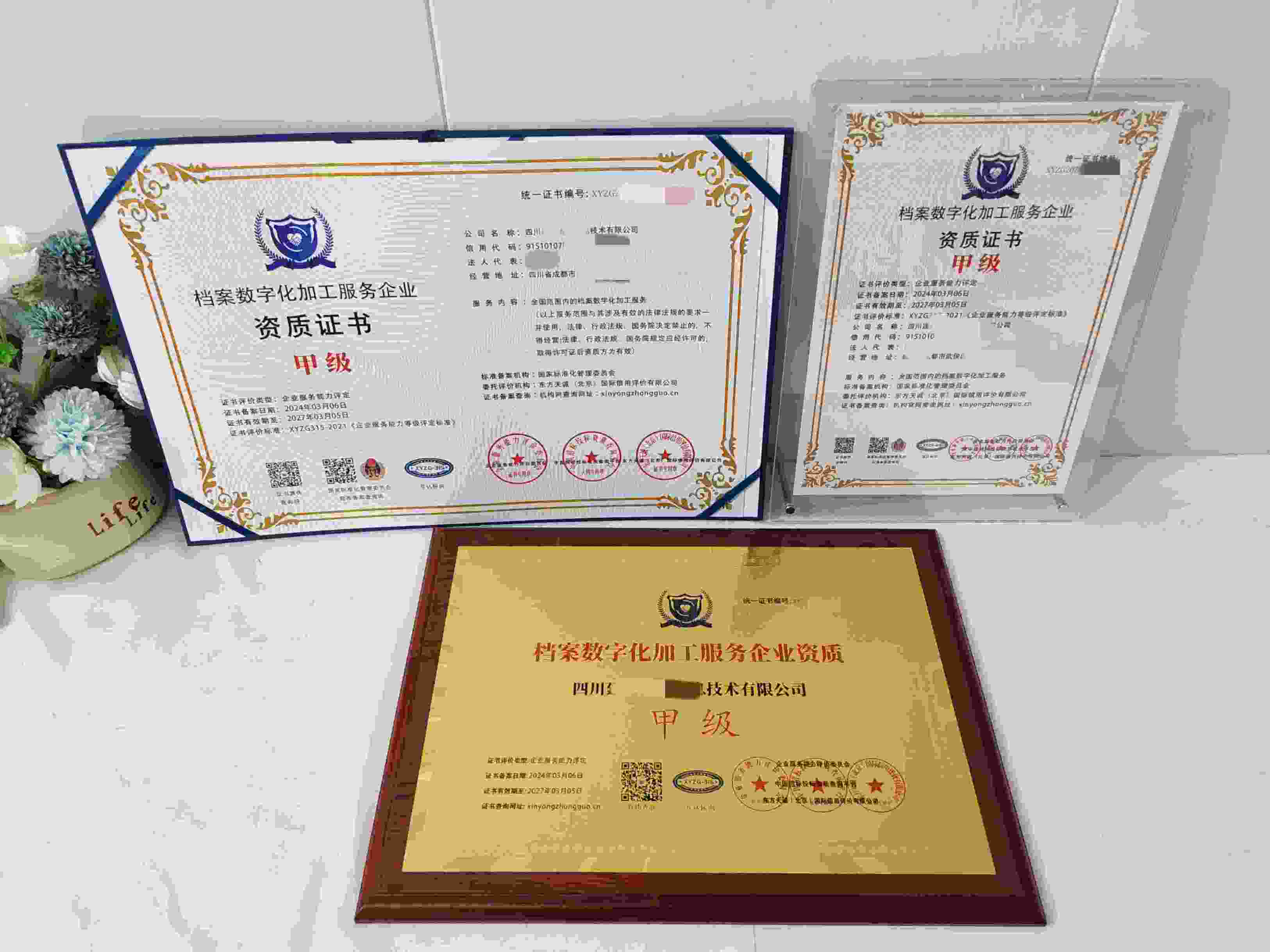 恭喜成都玖志抬文信息技术有限公司顺利通过档案数字化加工服务企业资质认证,成都玖志抬文信息技术有限公司办理档案数字化加工服务企业资质证书