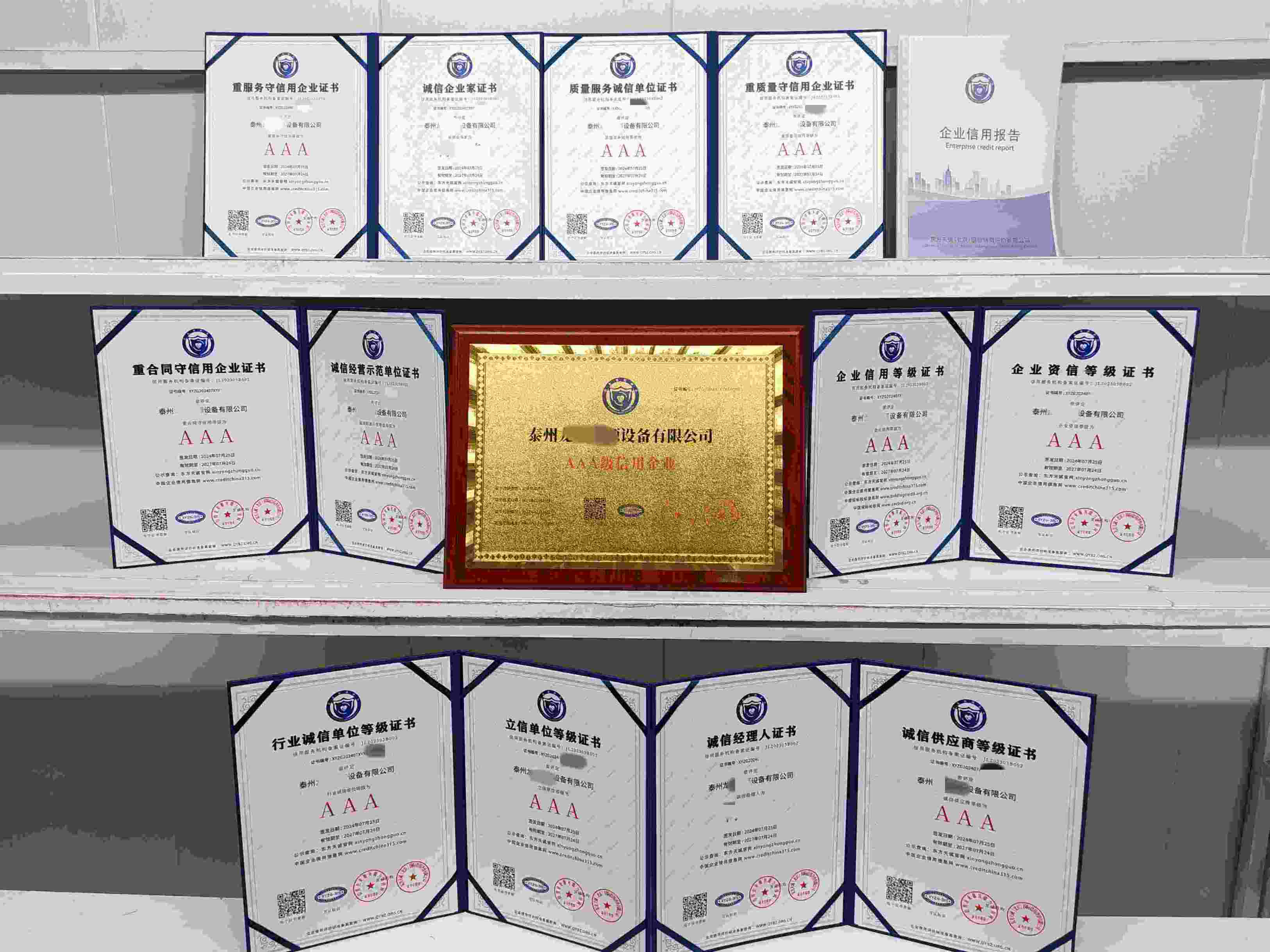 恭喜泰州龙驰能源设备有限公司顺利通过AAA信用认证, 泰州龙驰能源设备有限公司办理AAA信用等级证书