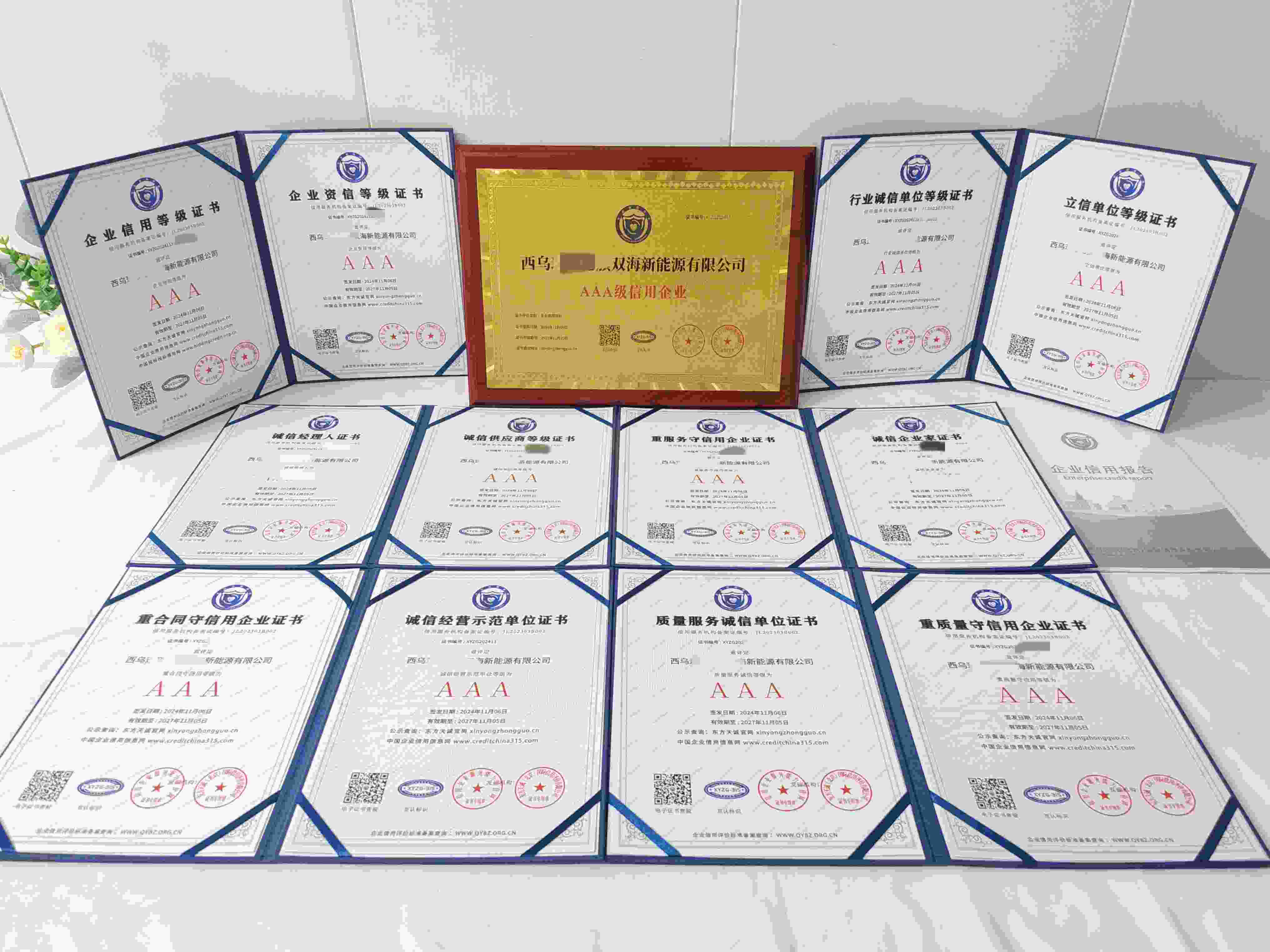 恭喜西乌珠穆沁旗双海新能源有限公司顺利通过AAA信用认证,西乌珠穆沁旗双海新能源有限公司办理AAA信用等级证书