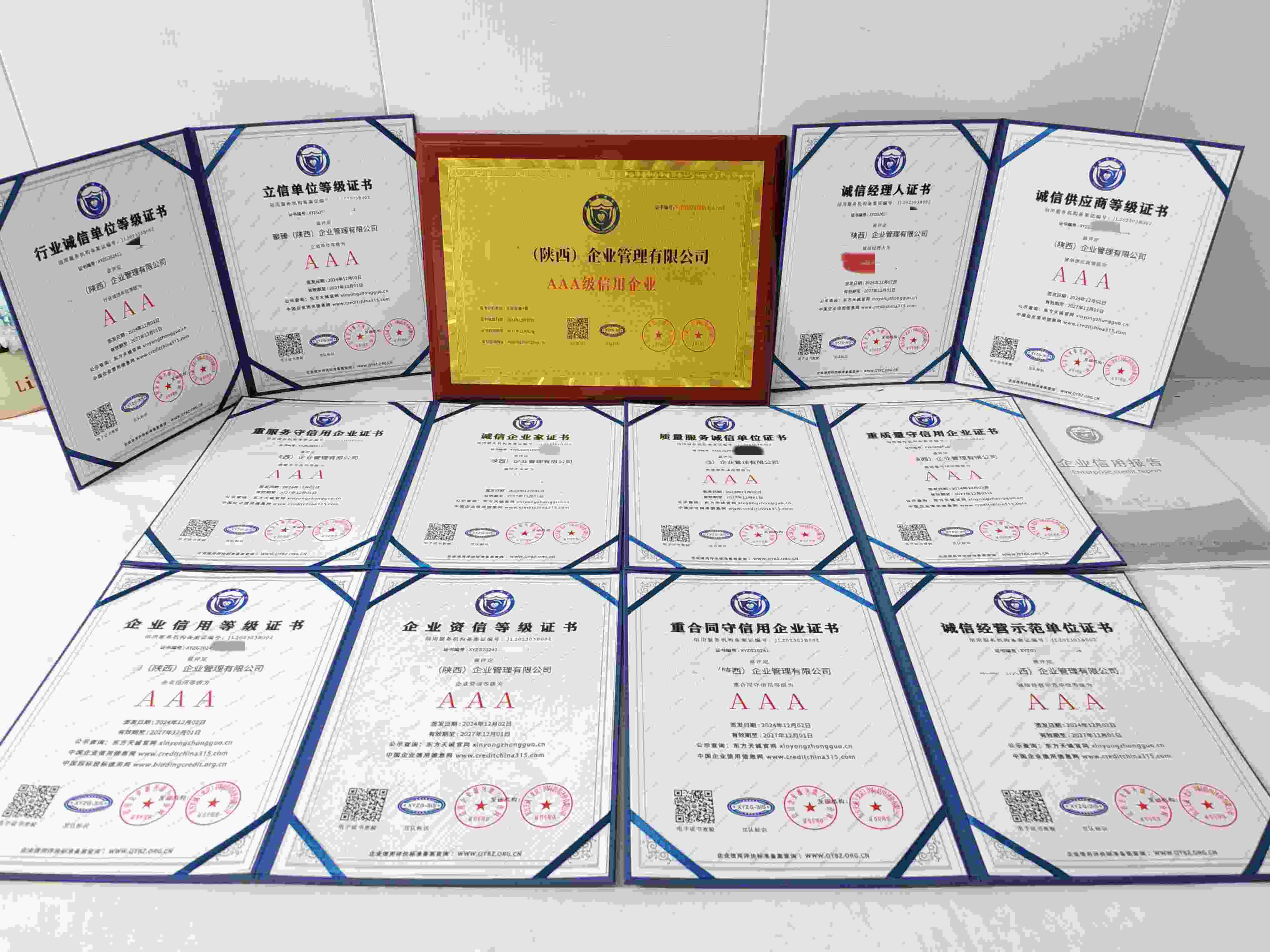 恭喜聚臻(陕西)企业管理有限公司顺利通过AAA信用认证,聚臻(陕西)企业管理有限公司办理AAA信用等级证书