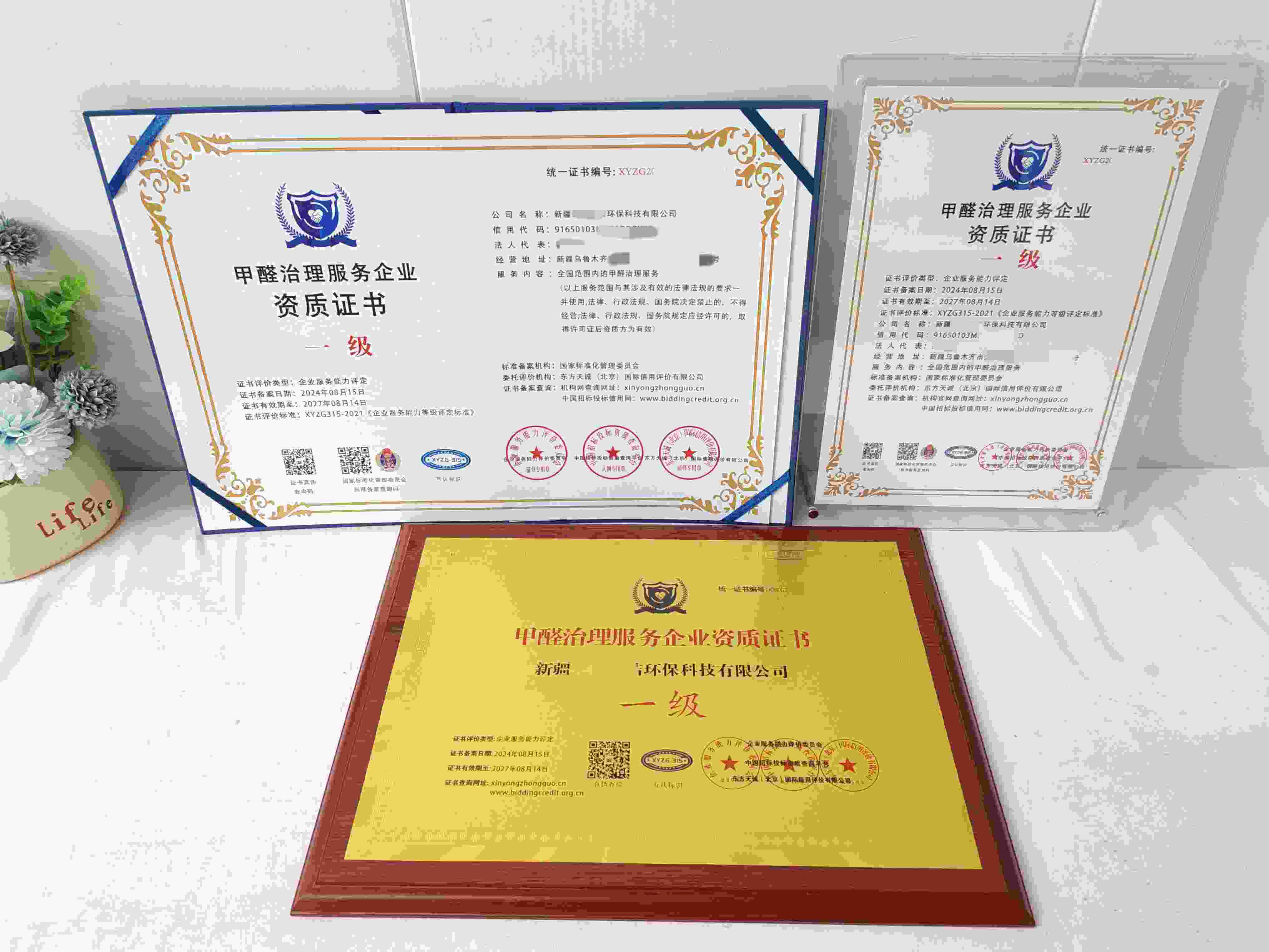 恭喜新疆北科绿洁环保科技有限公司顺利通过甲醛治理服务企业资质认证,新疆北科绿洁环保科技有限公司办理甲醛治理服务企业资质证书