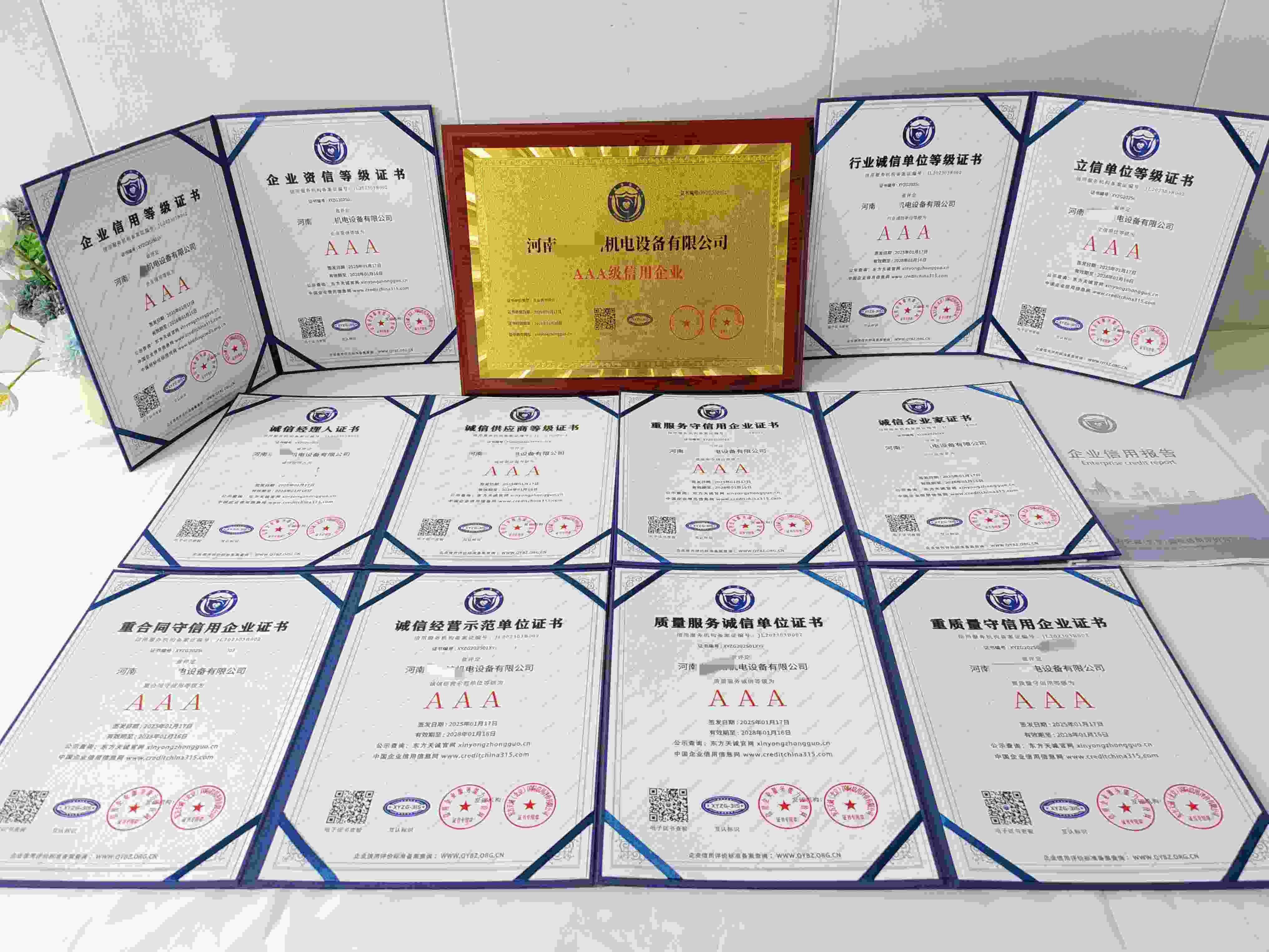 恭喜河南丰泽铭机电设备有限公司顺利通过AAA信用认证, 河南丰泽铭机电设备有限公司办理AAA信用等级证书