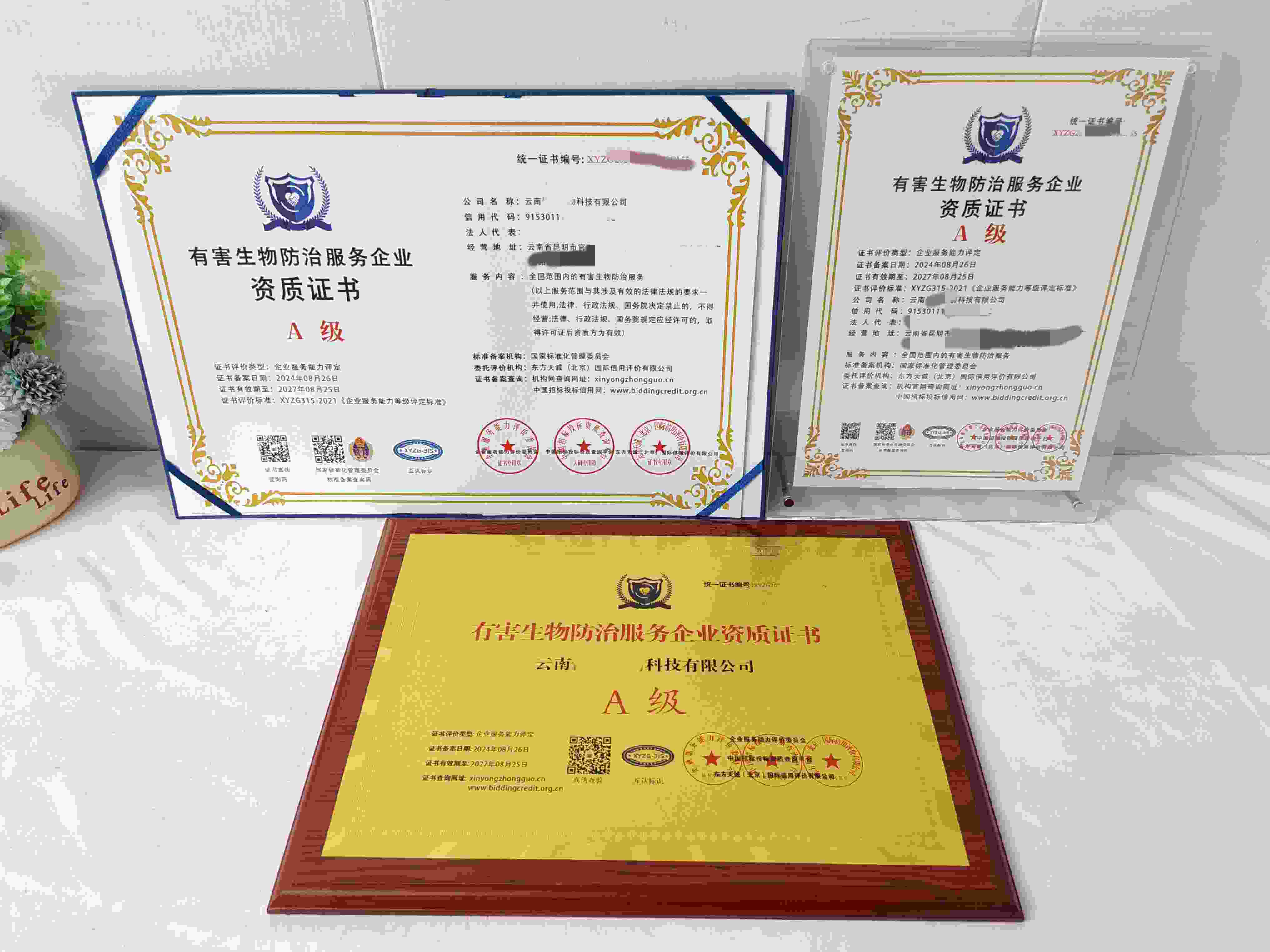 恭喜云南快克生物科技有限公司顺利通过有害生物防治服务企业资质认证,云南快克生物科技有限公司办理有害生物防治服务企业资质证书