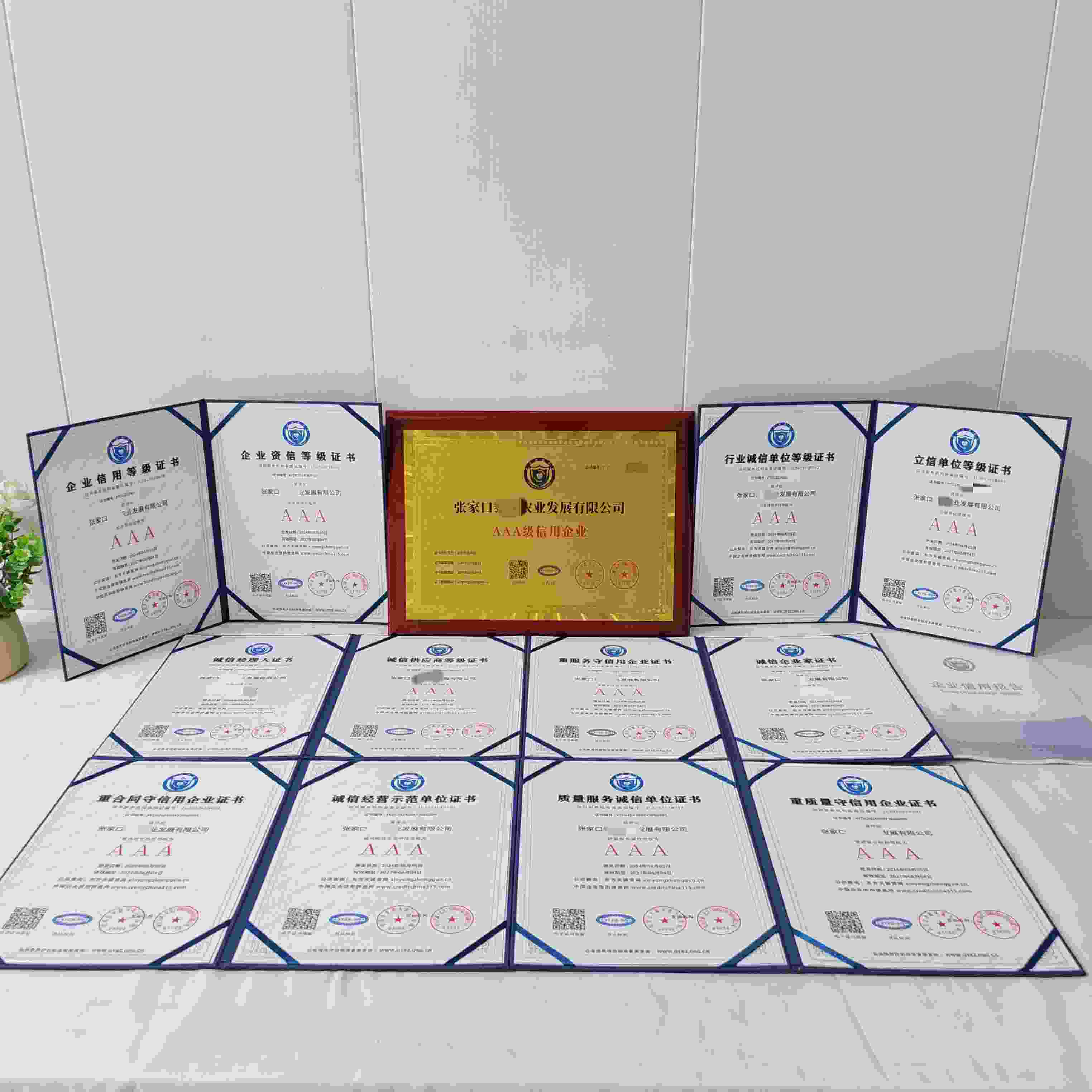 恭喜张家口泰昱农业发展有限公司顺利通过AAA信用认证, 张家口泰昱农业发展有限公司办理AAA信用等级证书