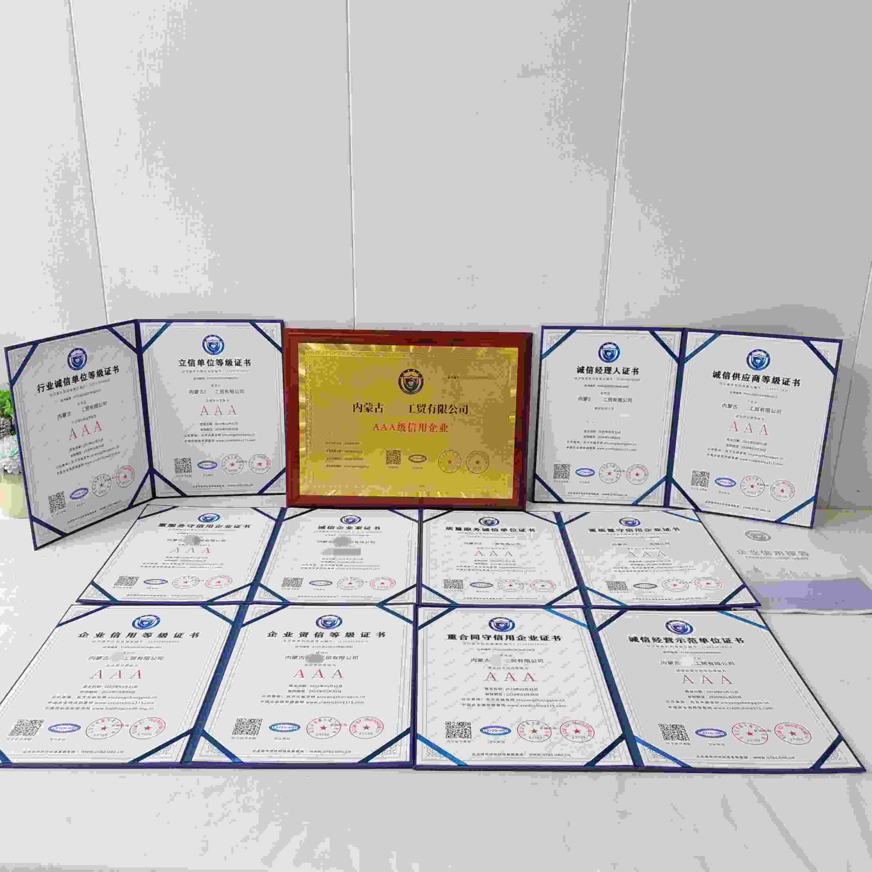 恭喜内蒙古越成工贸有限公司顺利通过AAA信用认证, 内蒙古越成工贸有限公司办理AAA信用等级证书