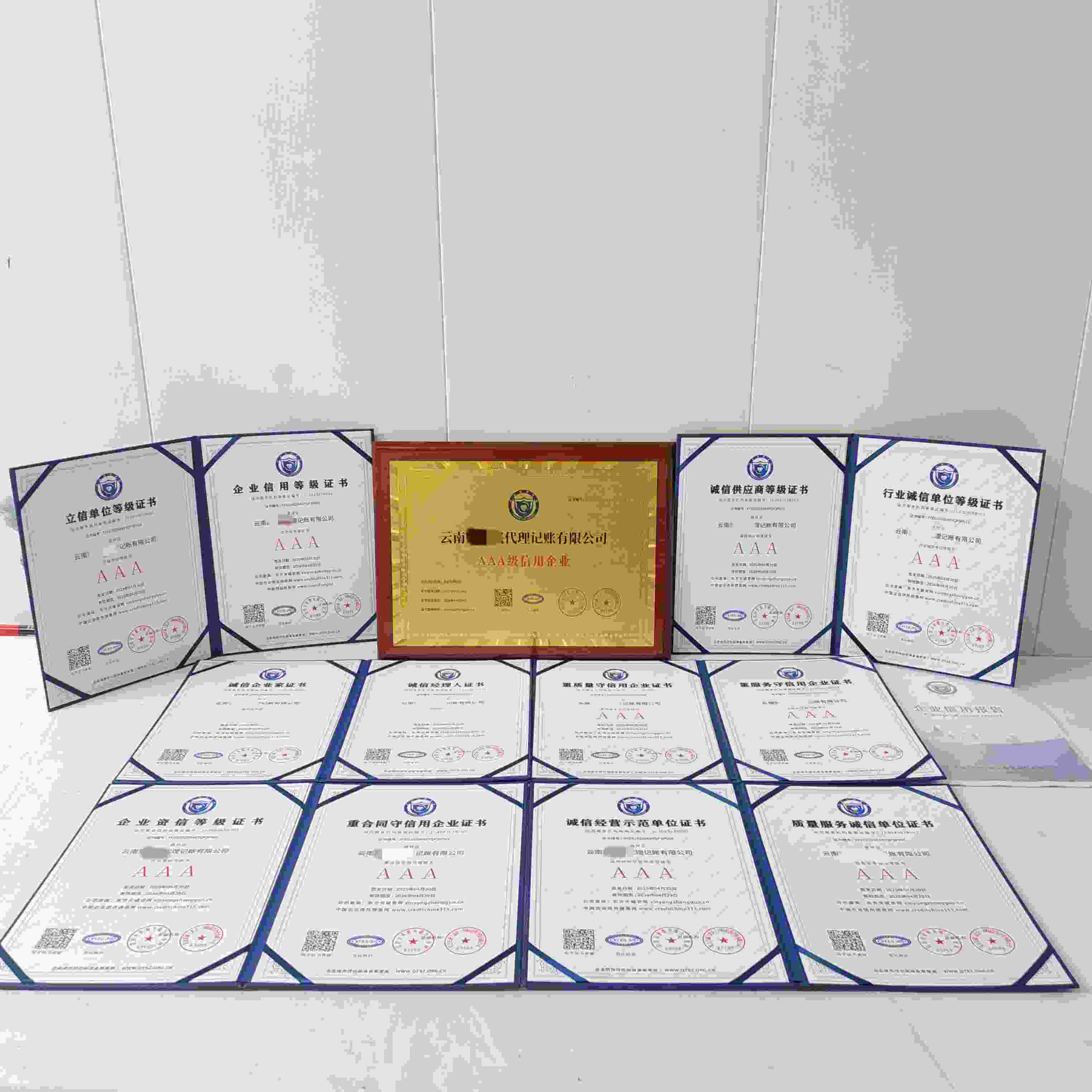 恭喜云南财企兴代理记账有限公司顺利通过AAA信用认证, 云南财企兴代理记账有限公司办理AAA信用等级证书
