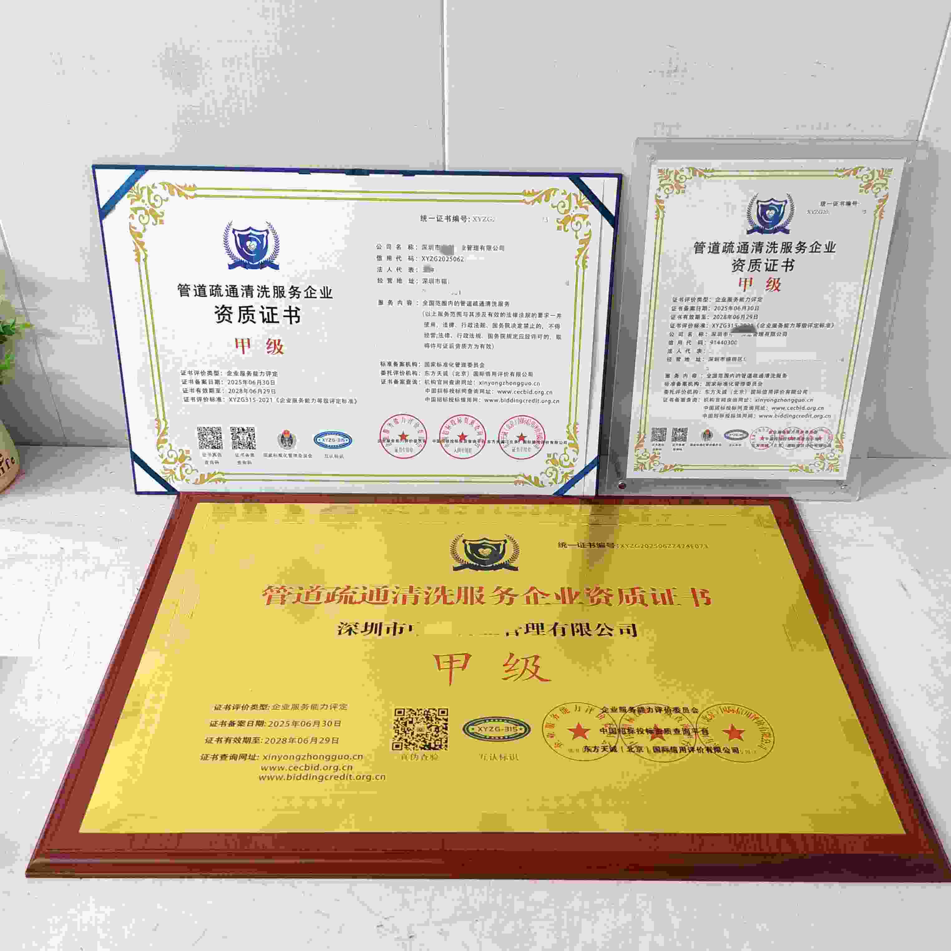 恭喜深圳市中电物业管理有限公司顺利通过管道疏通清洗服务企业资质认证,深圳市中电物业管理有限公司办理管道疏通清洗服务企业资质证书