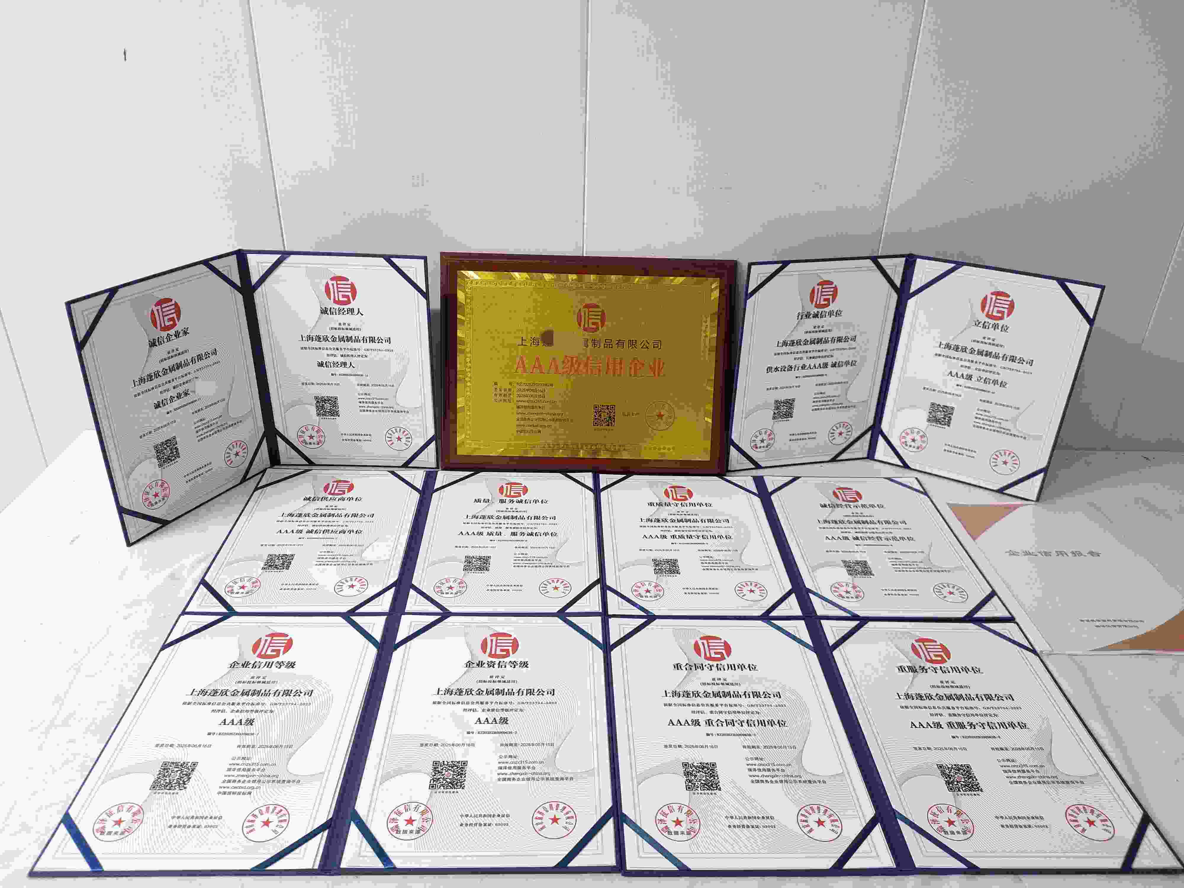 恭喜上海蓬欣金属制品有限公司顺利通过AAA信用认证, 上海蓬欣金属制品有限公司办理AAA信用等级证书