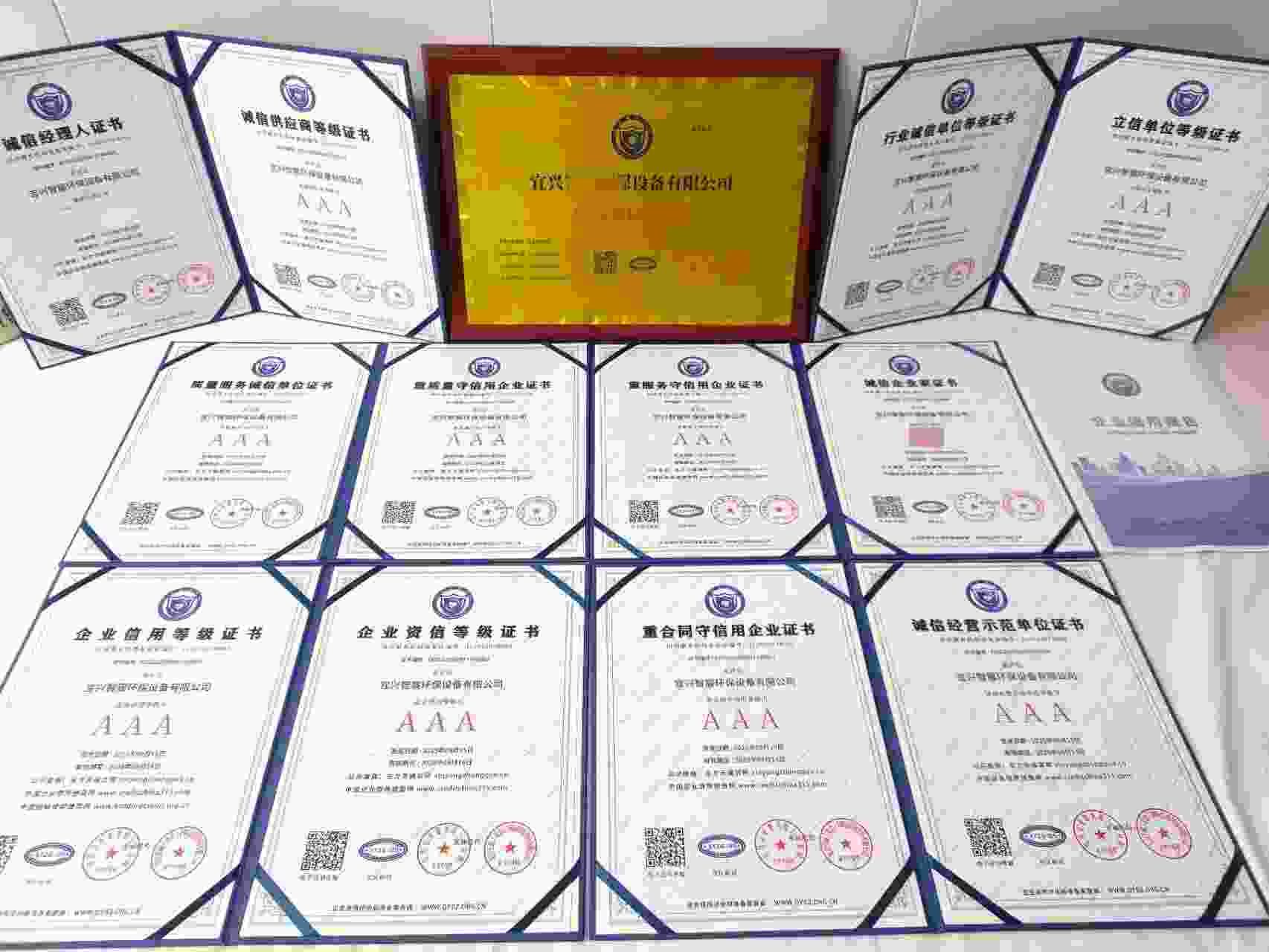 恭喜宜兴智宸环保设备有限公司顺利通过AAA信用认证, 宜兴智宸环保设备有限公司办理AAA信用等级证书