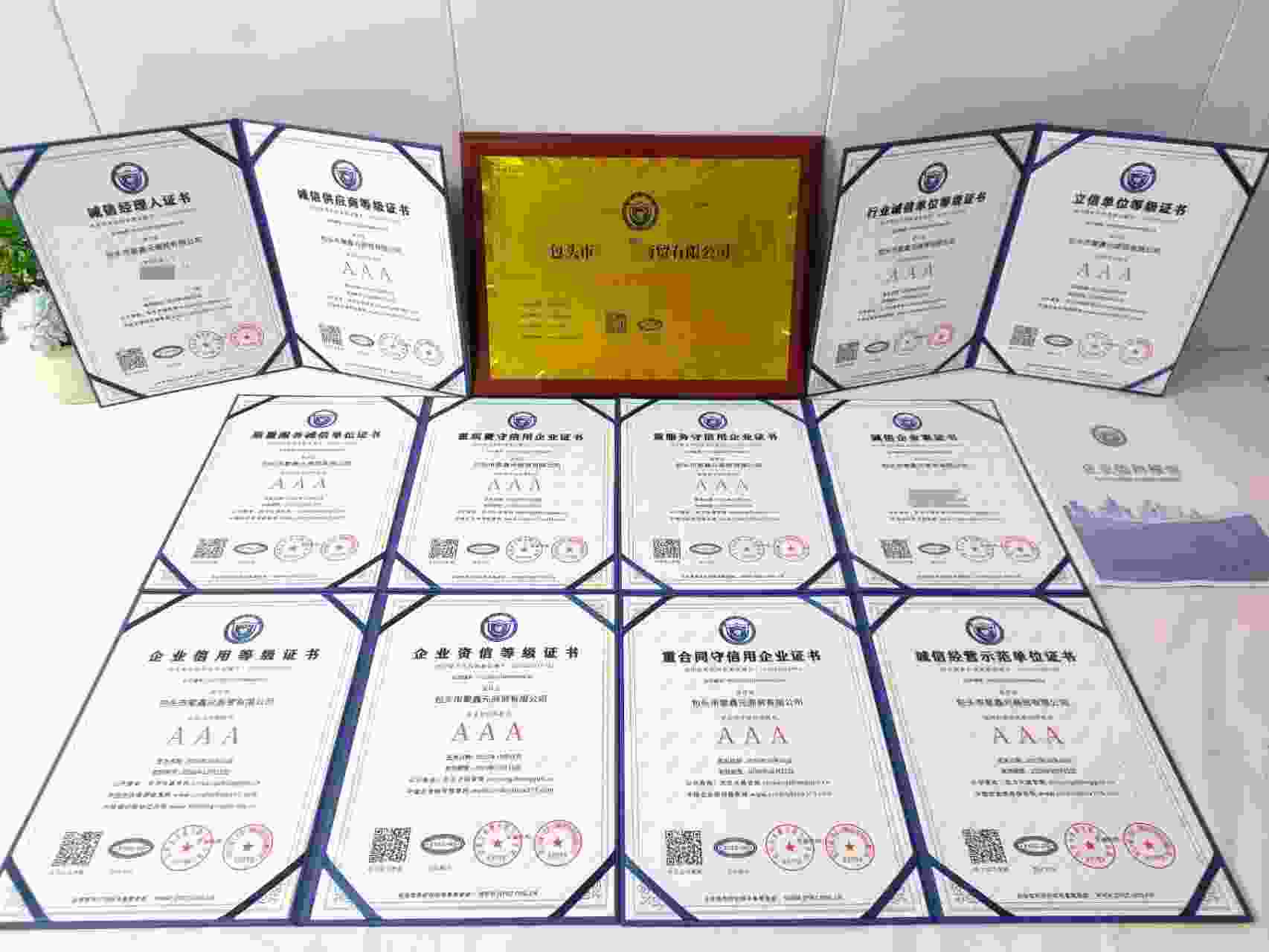 恭喜包头市聚鑫元商贸有限公司顺利通过AAA信用认证, 包头市聚鑫元商贸有限公司办理AAA信用等级证书