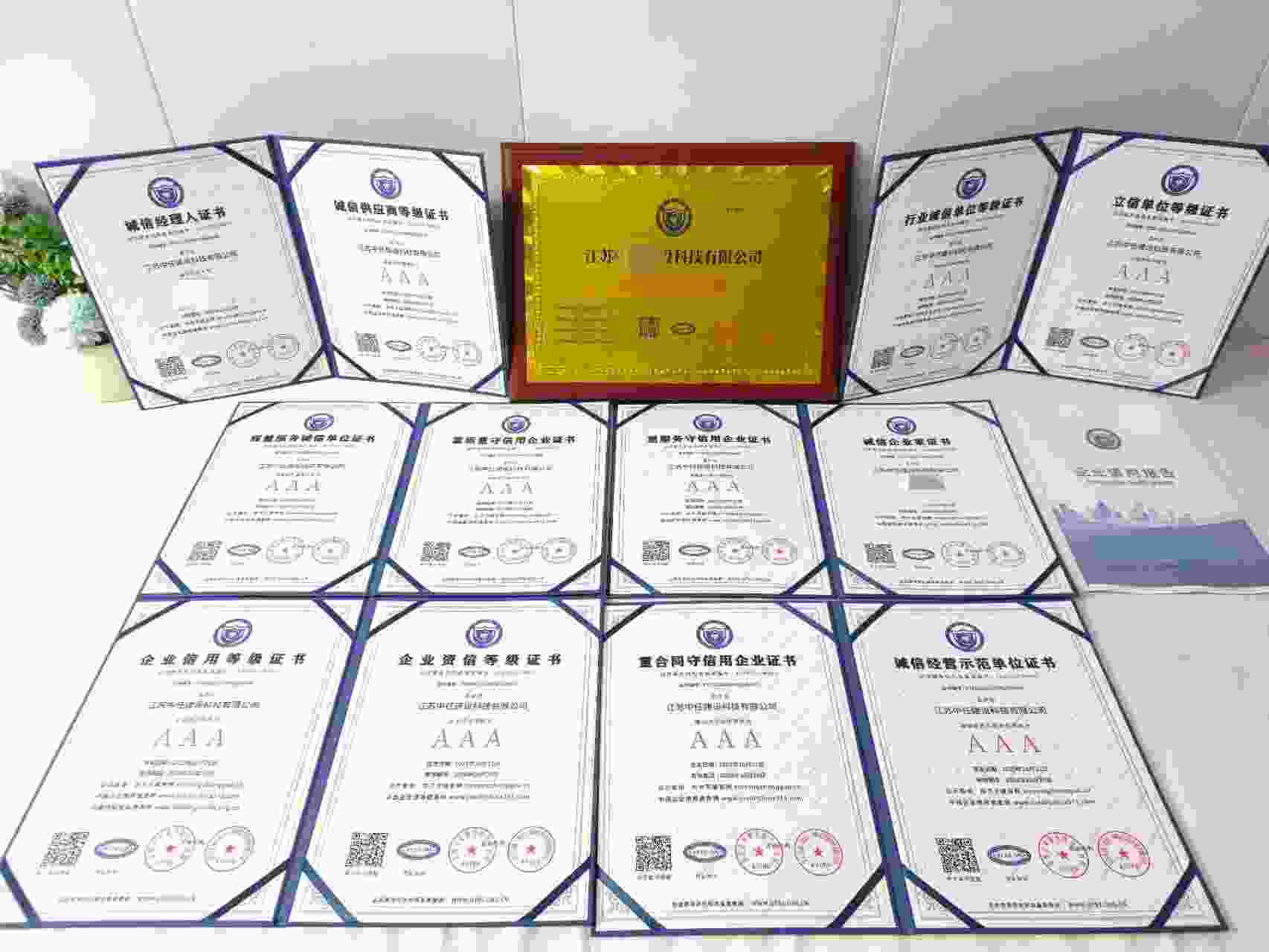 恭喜江苏中任建设科技有限公司顺利通过AAA信用认证, 江苏中任建设科技有限公司办理AAA信用等级证书