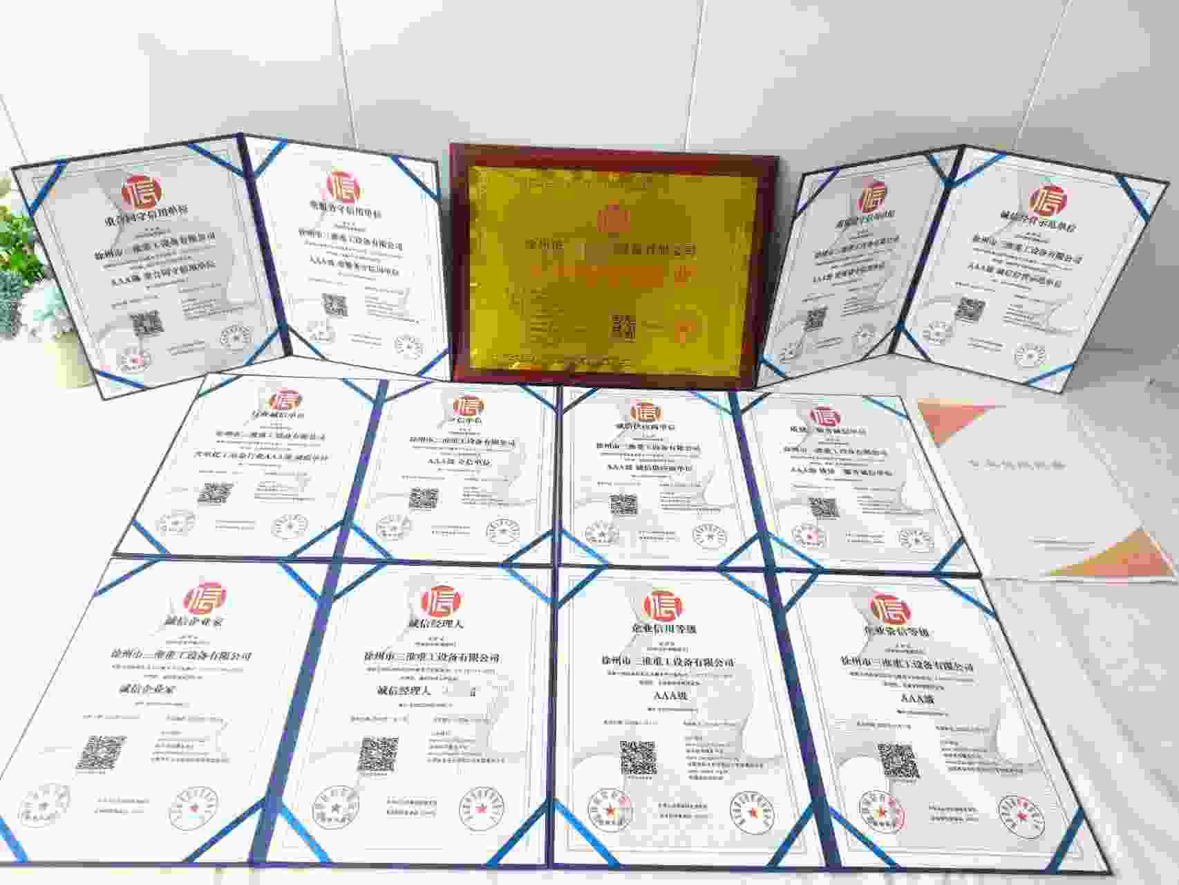 恭喜徐州市三淮重工设备有限公司顺利通过AAA信用认证, 徐州市三淮重工设备有限公司办理AAA信用等级证书