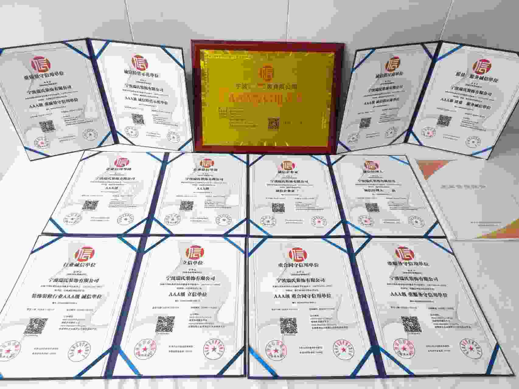 恭喜宁波瑞氏装饰有限公司_顺利通过AAA信用认证, 宁波瑞氏装饰有限公司_办理AAA信用等级证书