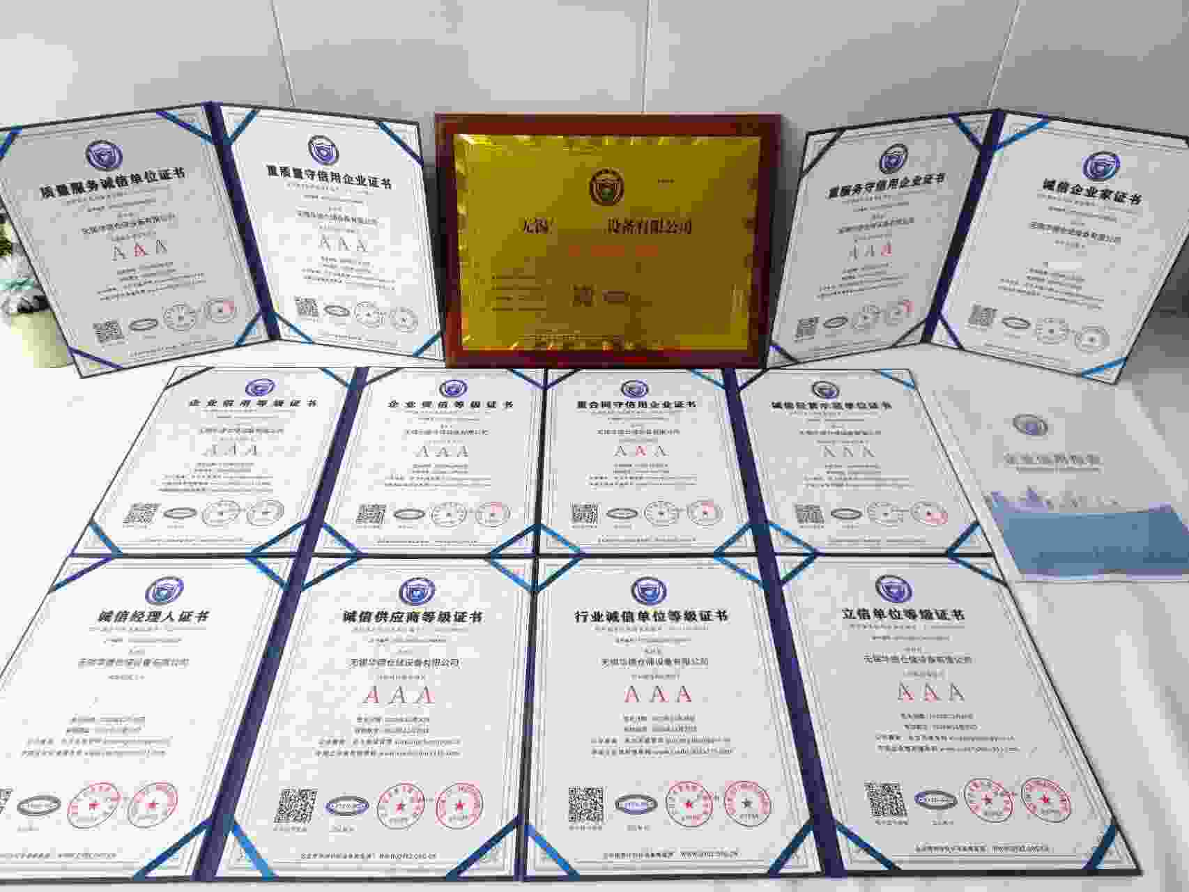 恭喜无锡华德仓储设备有限公司顺利通过AAA信用认证, 无锡华德仓储设备有限公司办理AAA信用等级证书