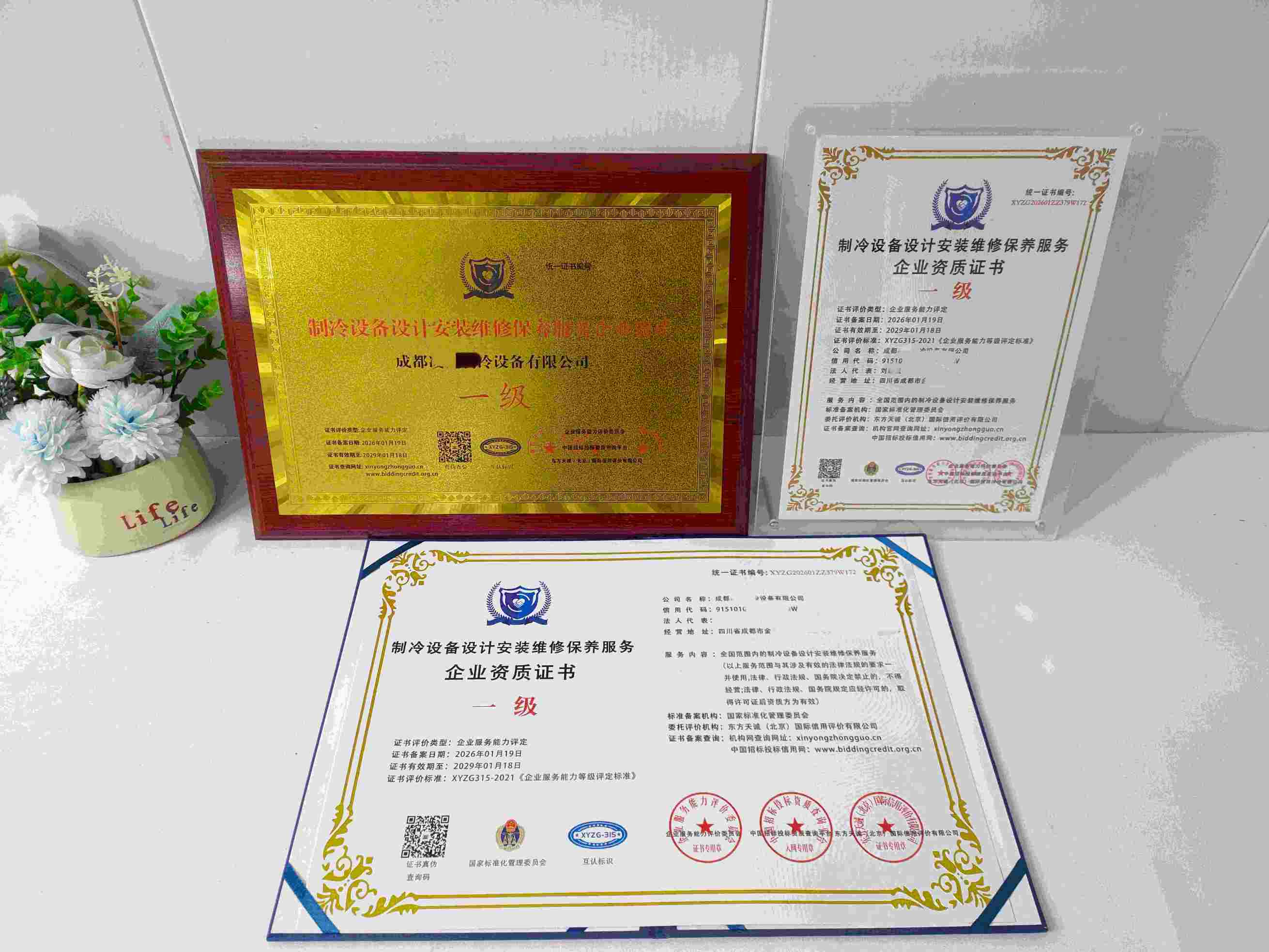 恭喜成都凌锐制冷设备有限公司顺利通过制冷设备设计安装维修保养服务企业资质认证,成都凌锐制冷设备有限公司办理制冷设备设计安装维修保养服务企业资质证书