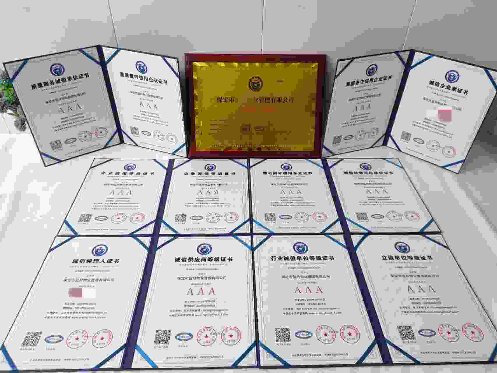 恭喜保定市蓝月物业管理有限公司顺利通过AAA信用认证, 保定市蓝月物业管理有限公司办理AAA信用等级证书