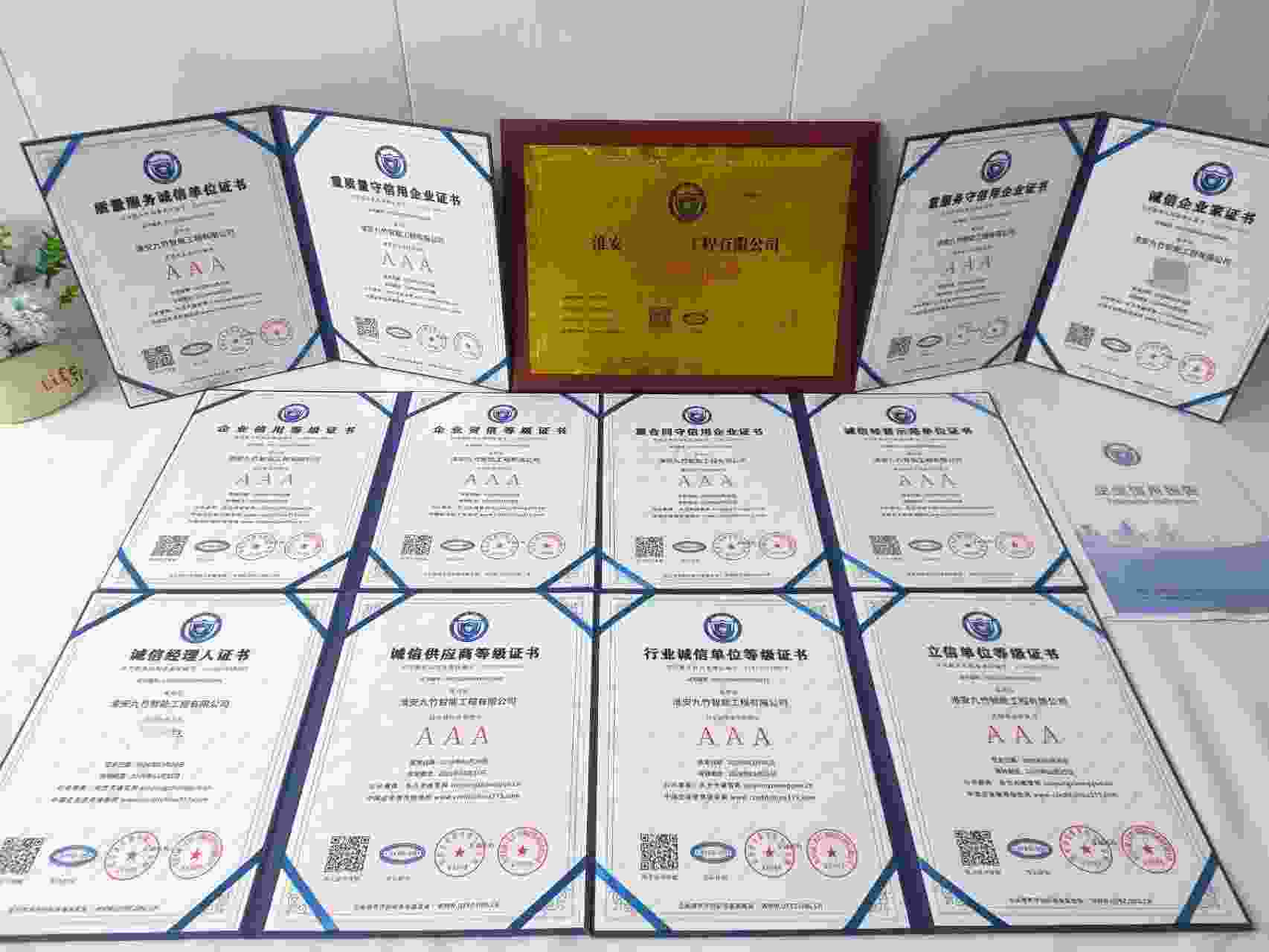 恭喜淮安九竹智能工程有限公司顺利通过AAA信用认证, 淮安九竹智能工程有限公司办理AAA信用等级证书