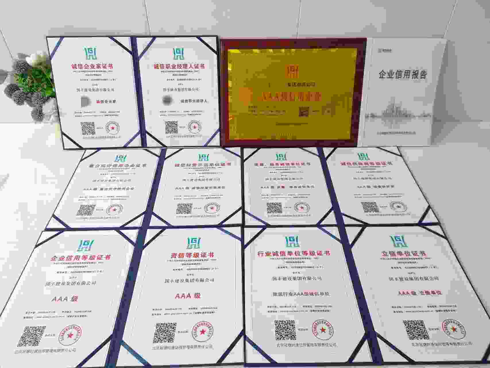 恭喜国丰建设集团有限公司顺利通过AAA信用认证, 国丰建设集团有限公司办理AAA信用等级证书